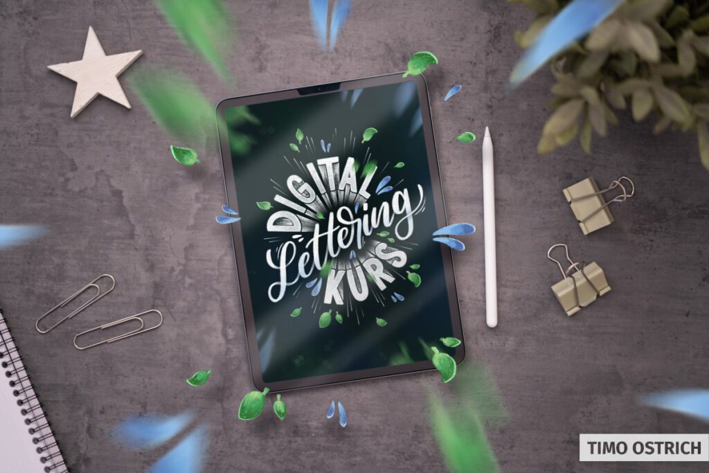 Digital lettering kurs Titelbild mit Beispiel